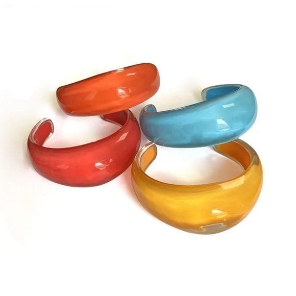 Red Resin Cuff Bracelet - Picture 2 of 3